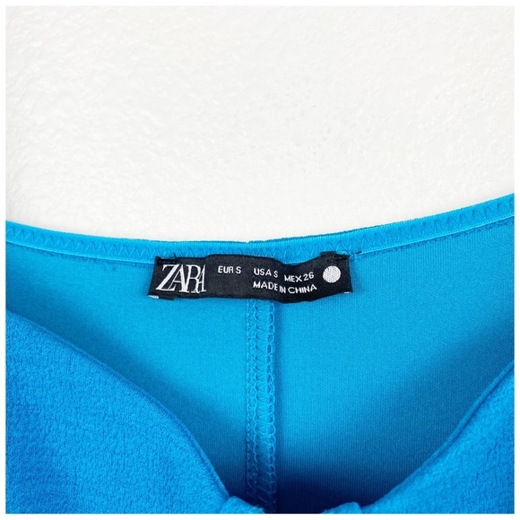 Zara Blue Corset Stitch Mini Dress Size Small‎ - Picture 10 of 13
